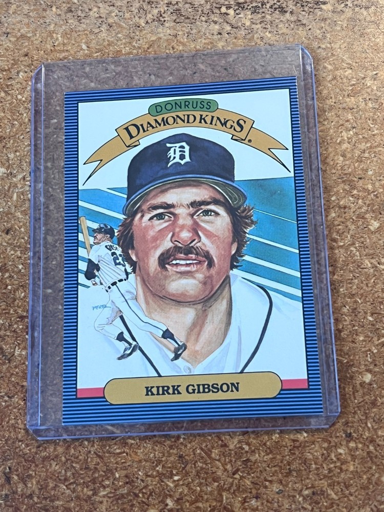 1986 Leaf Baseball Diamond Kings Blank Back # 1 Kirk Gibson