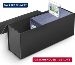 Semi Rigid Card Holder & Magnetic Storage Box Case for Trading Cards – 1ct Black