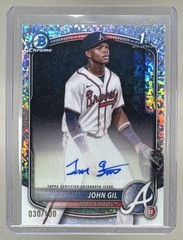 John Gil 2025 Bowman Chrome #CPA-JG Mini Diamond Refractor 1st RC Auto 30/100