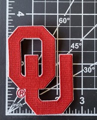 Oklahoma Sooners Red 3.5&Prime; Iron On Embroidered Patch ~FREE Mailing!