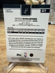 🔥 2025 Topps Chrome Victor Wembanyama Blue X-Fractor #221 Spurs Wemby 🔥