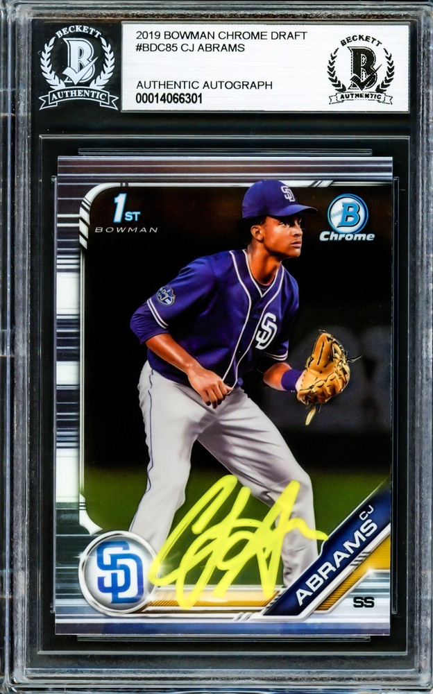 CJ Abrams Auto Signed 2019 Bowman Chrome Draft RC BDC85 Padres Stock Beckett