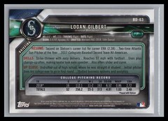 2018 Bowman Draft #BD-63 Logan Gilbert 1st Paper Rookie RC Seattle Mariners