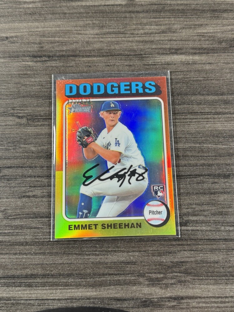2024 Topps HERITAGE EMMET SHEEHAN CHROME REFRACTOR /575 DODGERS RC