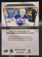 Connor McDavid 2025-26 Upper Deck MVP Hockey #1 Edmonton Oilers