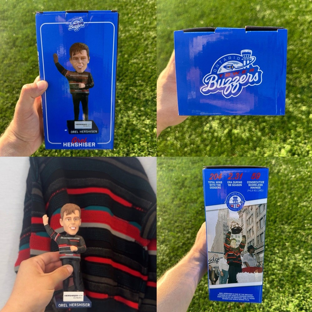 2026 Ontario Tower Buzzers Orel Hershiser Bobblehead SGA Dodgers Coogi Sweater