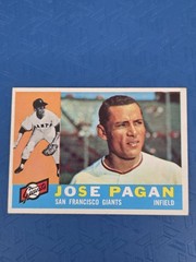 1960 Topps RC #67 Jose Pagan San Francisco Giants BASEBALL Card 4A