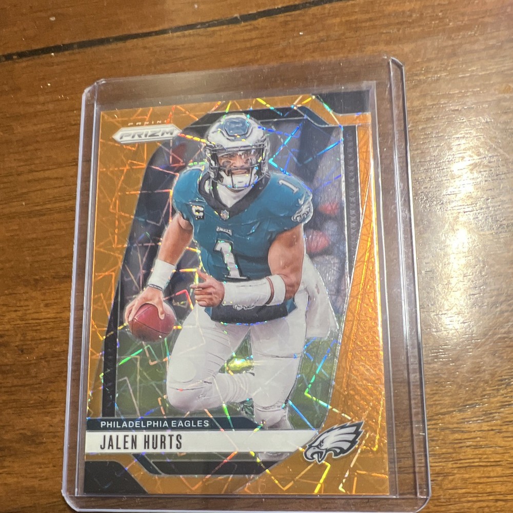 Panini Prizm 2024 Jalen Hurts Orange Cracked Ice #231 Philadelphia Eagles