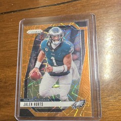 Panini Prizm 2024 Jalen Hurts Orange Cracked Ice #231 Philadelphia Eagles