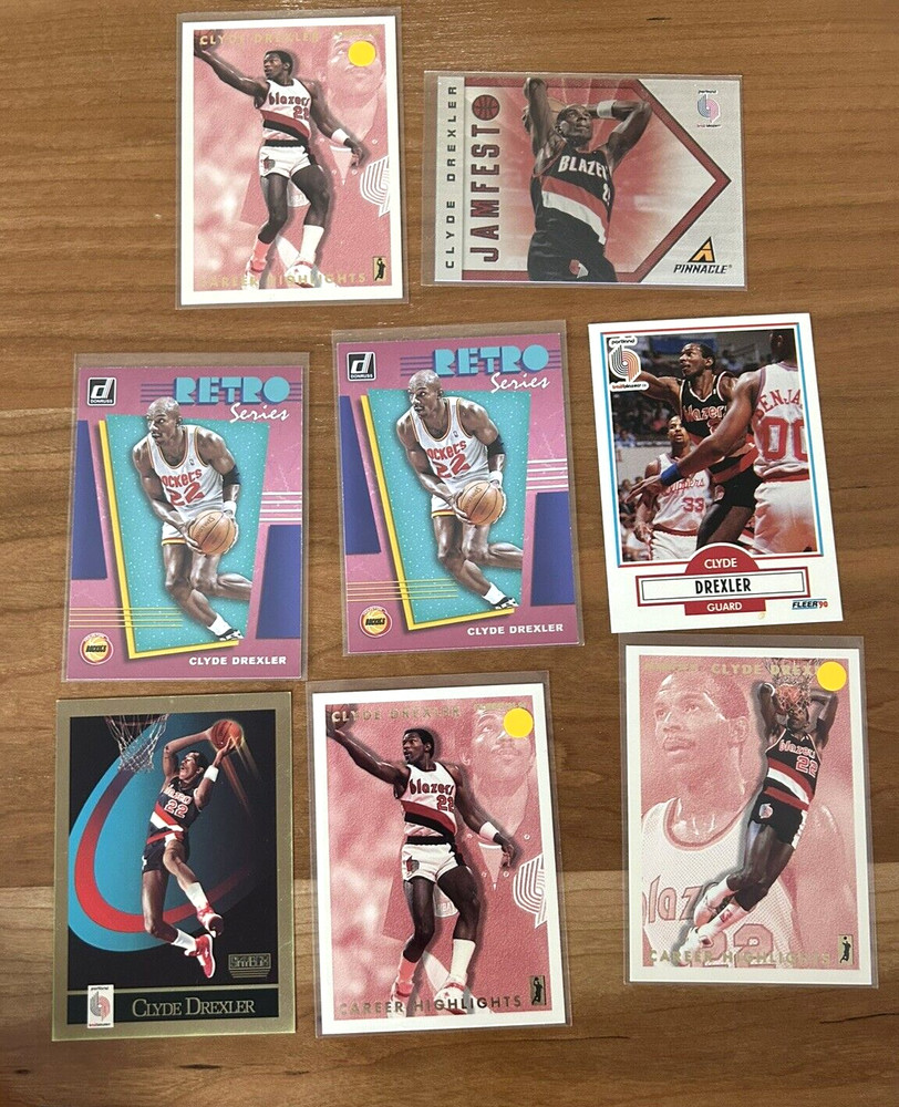 Varied Basketball Trading Card Lot of 8 Clyde Drexler Blazers Cards (Z2)
