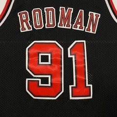 Dennis Rodman #91 Jersey, Embroidered, Black
