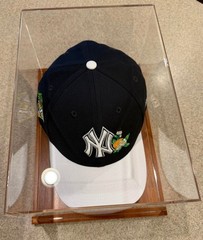 Hat Display Case Acrylic & Solid Wood Baseball Sport Cap Riser Clear Stand Box