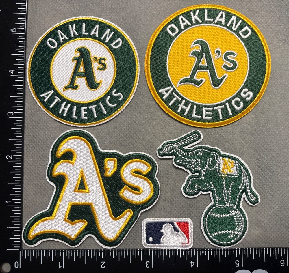 OAKLAND A&rsquo;S ATHLETICS LOT SET OF 5 IRON ON PATCHES