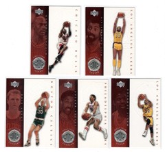 1999-00 UD NBA LEGENDS FIRST TEAM 5-CARD SET (71-75) JORDAN WILT BIRD DR.J MAGIC