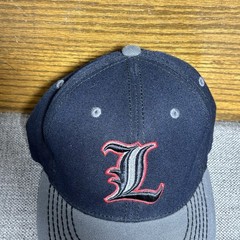 Louisville Cardinals Top of the World 86 Fitted Hat L XL Navy Gray Brim