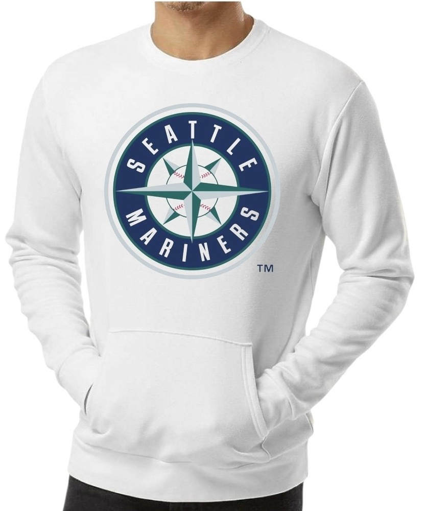 Seattle Mariners Unisex Pocket Sweatshirt Size White X-Small to 2X-Large
