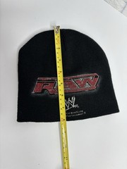Vintage WWE RAW Beanie Hat Y2K Black Knit Cap World Wrestling Entertainment