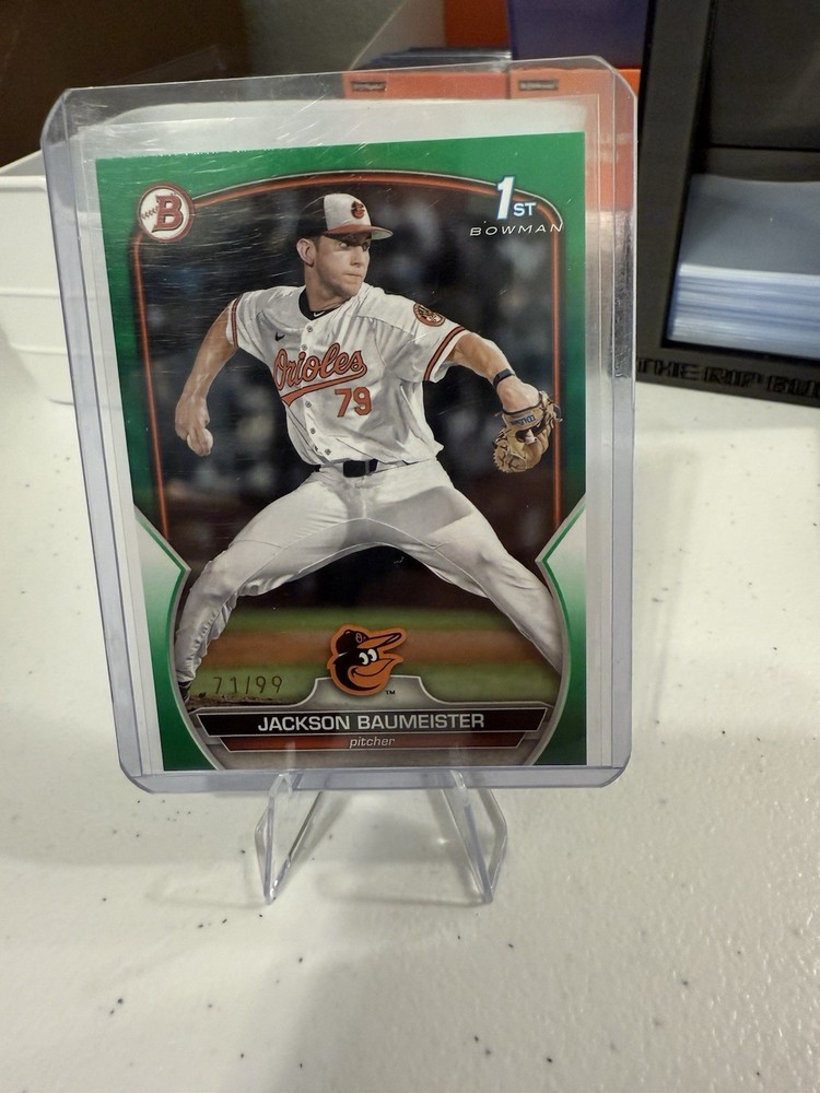 2023 Bowman Draft #BD-84 Jackson Baumeister 1st Green SP #d /99! Orioles