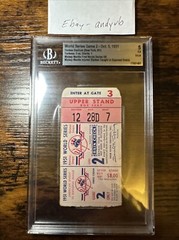 Pair Of 1951 World Series Game 2 Ticket Stubs BVG BGS 5 Mantle First Hit Injured