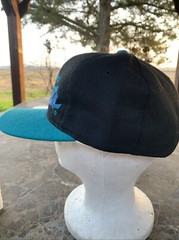 Vintage Charlotte Hornets Hat Wool Script Black Blue Sports Specialties Snapback