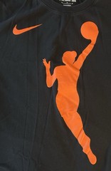 Nike WNBA Logo T-Shirt Large Black Orange Basketball Tee