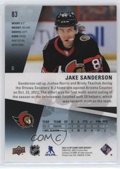2023-24 Upper Deck SP Game Used Edition 65/85 Jake Sanderson #83 0nr3