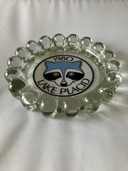 Vintage 1980 Winter Olympics Lake Placid Mascot Ashtray Trinket Dish RoniRaccoon