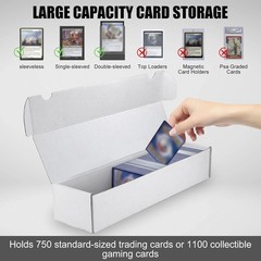 Trading Card Storage Box, 10-Pack 1100 Count White Corrugated Cardboard Bulk Spo