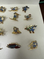 Vintage 1980 Lake Placid Olympic Mascot Roni Raccoon Pins Collection Lot Of 21