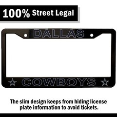 Dallas Cowboys License Plate Frame Cover – Black – EliteAuto3K