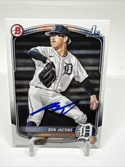 2025 Bowman Draft 1st BD-141 Ben Jacobs SIGNED MLB Detroit Tigers Card