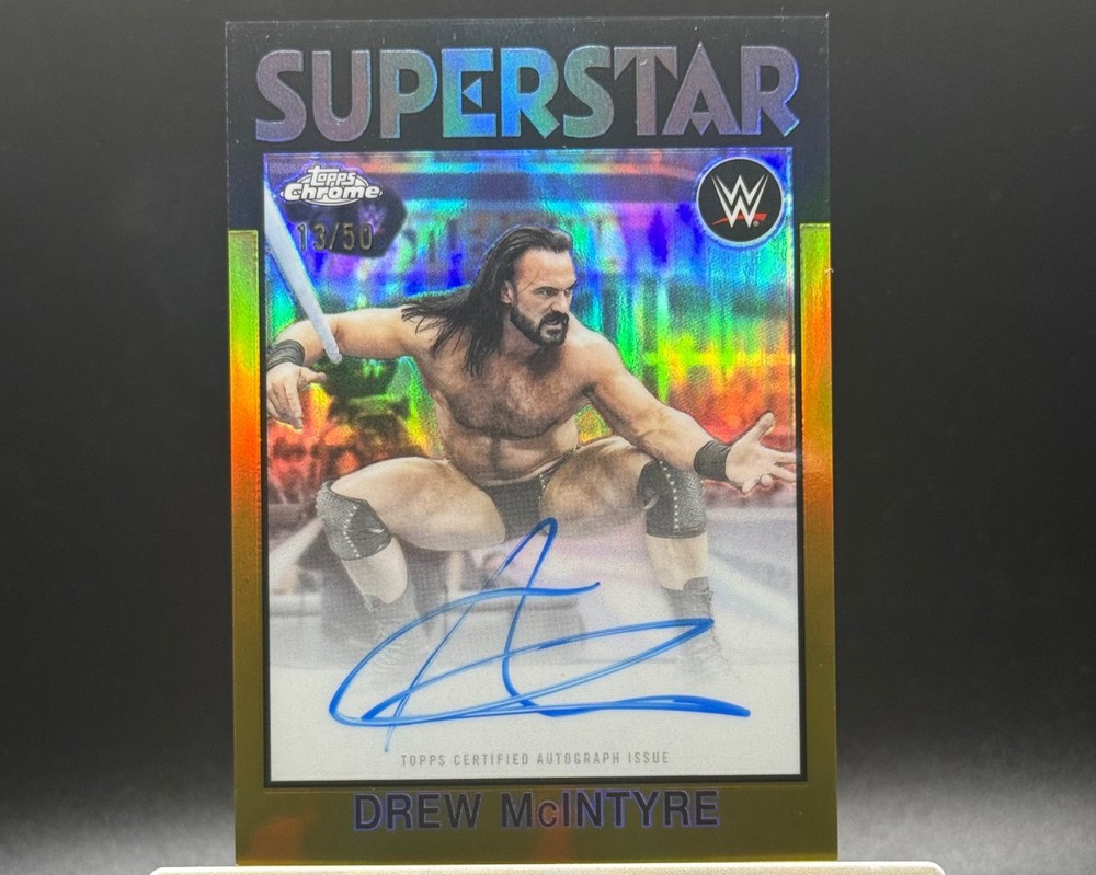 2026 Topps Chrome WWE Drew McIntyre 1986 Topps On Card Auto Gold 13/50 #86T-DM
