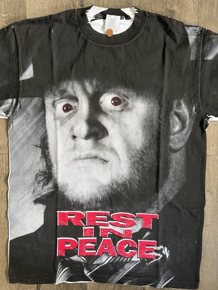 Vintage All Sport WWF WWE The Undertaker Rest In Peace Graphic T-Shirt XL Black