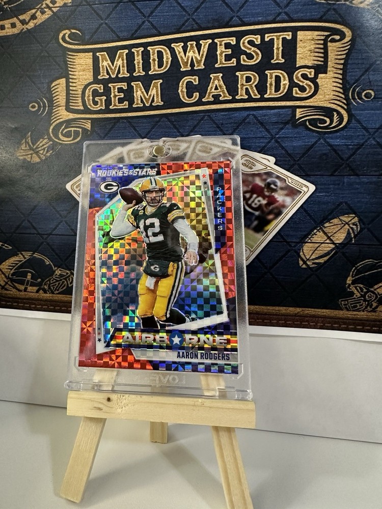 2021 Panini Rookies & Stars – Airborne Aaron Rodgers #AB-7 Red Plaid Prizm