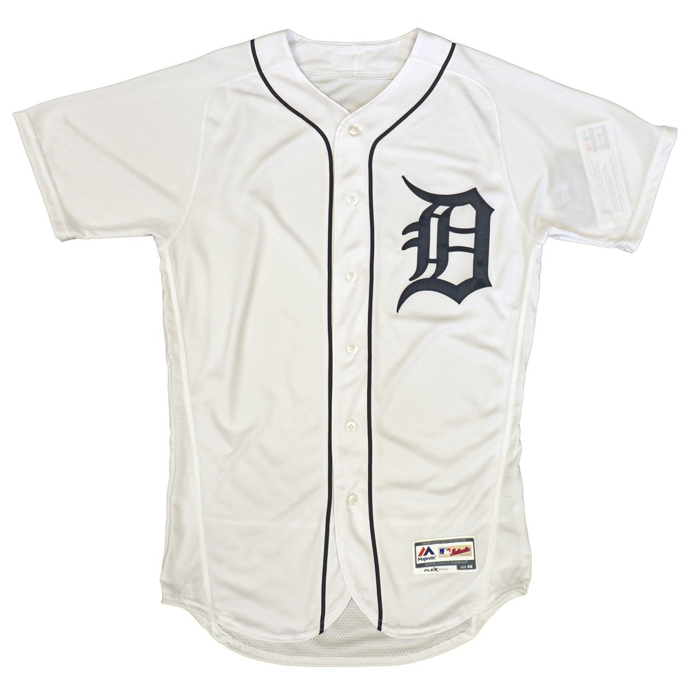 Mens MLB Detroit Tigers Authentic On Field Flex Base Jersey – Home White
