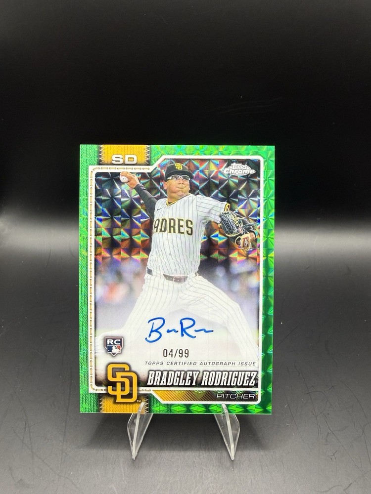 2026 Topps Chrome – Bradgley Rodriguez Green Geometric Auto /99 #RA-BR Padres