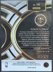 2023-24 Panini Select Nikola Jokić #169 Premier Level Purple Prizm 071/175