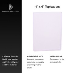 4×6 Toploaders for Photos Postcards Premium Plastic Hard Rigid Holders Sleeves