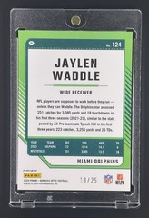 /25 JAYLEN WADDLE 2024 Donruss Optic BLACK PANDORA PRIZM SSP #124 Dolphins