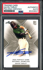 Gavin Turley Signed 2021 Leaf Perfect Game National Showcase PSA/DNA AUTO