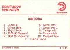 1990-91 Star Dominique Wilkins #1 Dominique Wilkins / Checklist