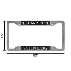 NCAA Tennessee Volunteers License Plate Frame 12×6 Pewter Heavy Duty Car Truck