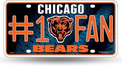 Chicago Bears #1 Fan Metal License Plate Tag Aluminum Novelty 12×6 Inch