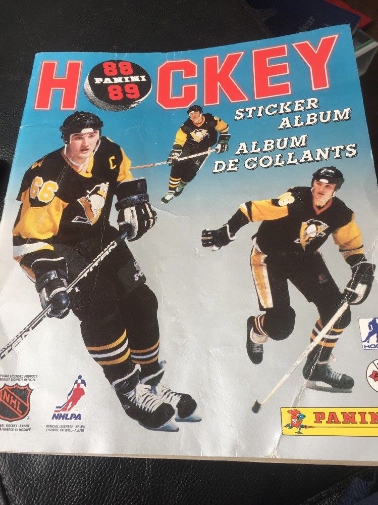 1988 ~ 89 PANINI HOCKEY STICKER BOOK WITH STICKERS EMPTY MARIO lEMIEUX COVER