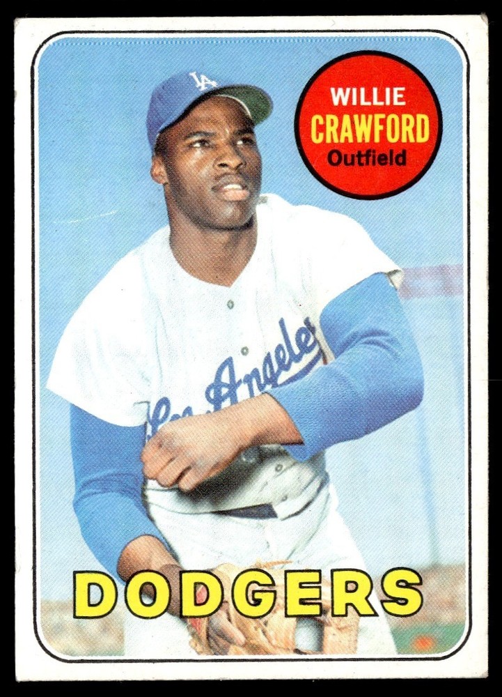 1969 Topps Willie Crawford – Los Angeles Dodgers #327