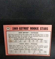 1969 TOPPS #499 ASTROS&rsquo; ROOKIE STARS BRYANT/SHEA EX