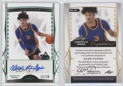 2022-23 Leaf Trinity Holo Green 15/20 Alex Fudge #BA-AF1 Auto 7ba