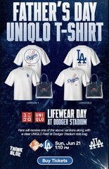 LA Dodgers Father’s Day UNIQLO T-Shirt (XL) & Clear Tote Bag Bundle SGA 6/21