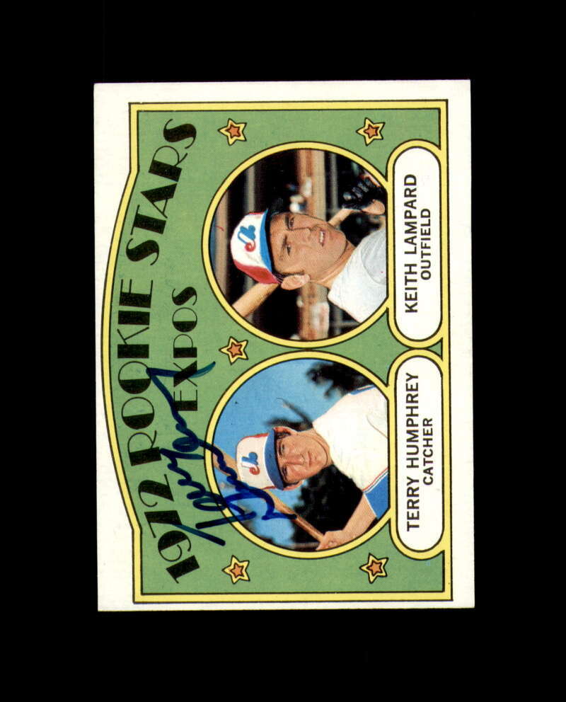 Terry Humphrey Hand Signed 1972 Topps Rookie Stars Montreal Expos Autograph