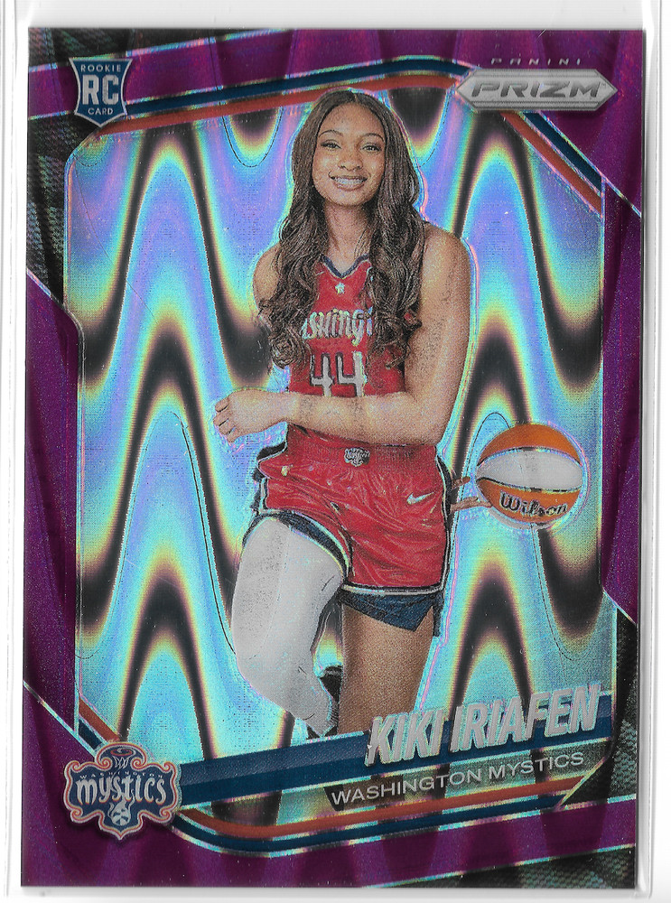 2025 Panini Prizm WNBA Purple Seismic #149 Kiki Iriafen RC #109/175 Washington